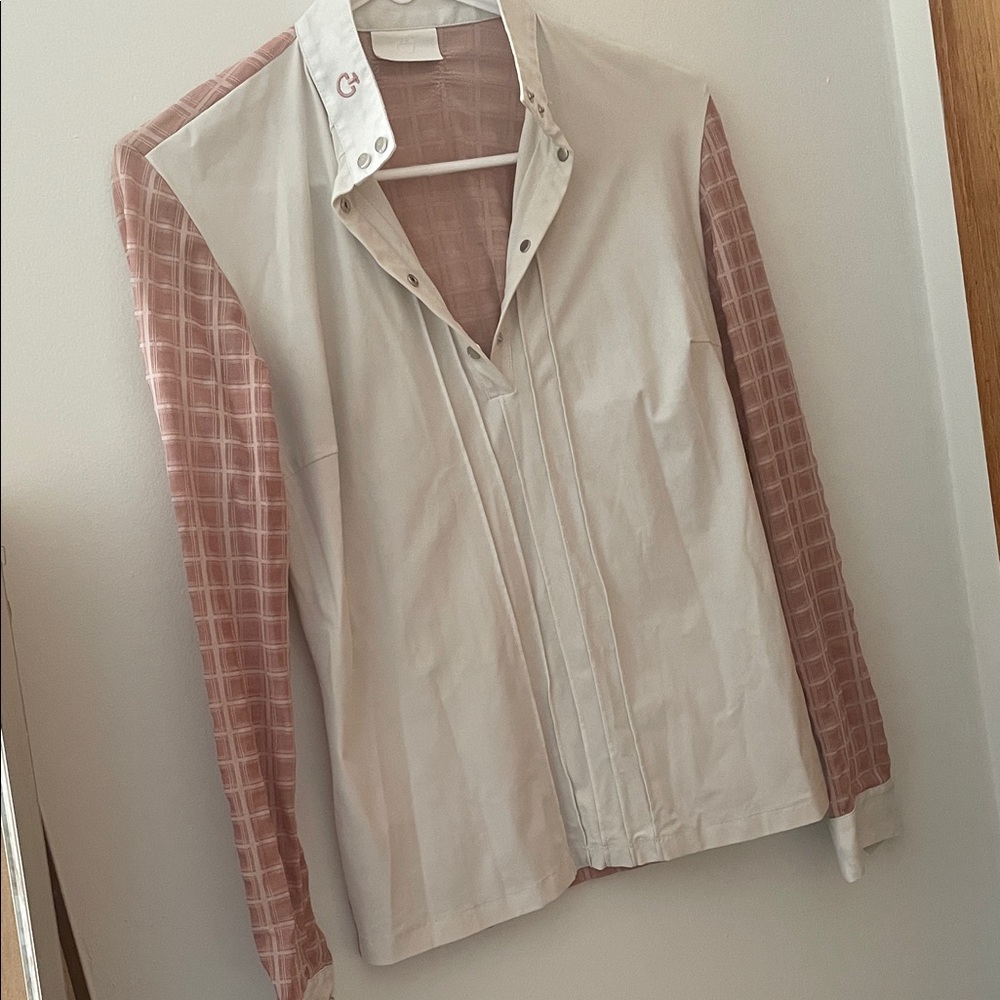 Cavalleria Toscana Women's Pink and White Button Down Show Shirt